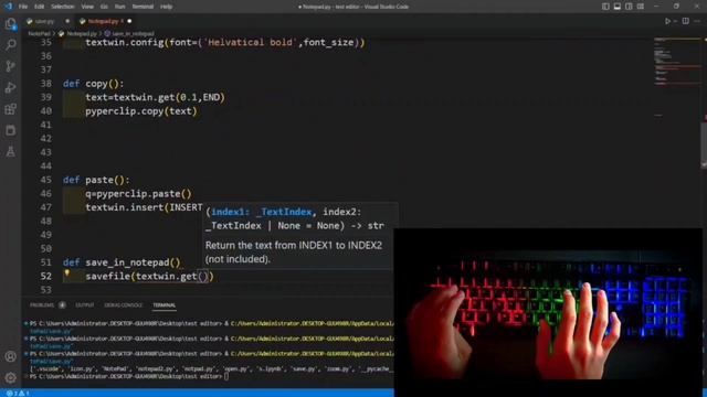 python for beginners -  asmr- how to create a professional notepad using python