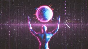 ART футаж в космосе человек, киберпанк. Footage cyberpunk!