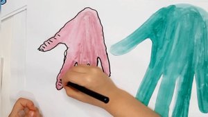 Как нарисовать слона, рисуем слона из ладошки, дети рисуют