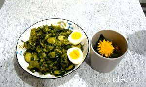 Салат из зелени с листьями одуванчика - кладезь витаминов