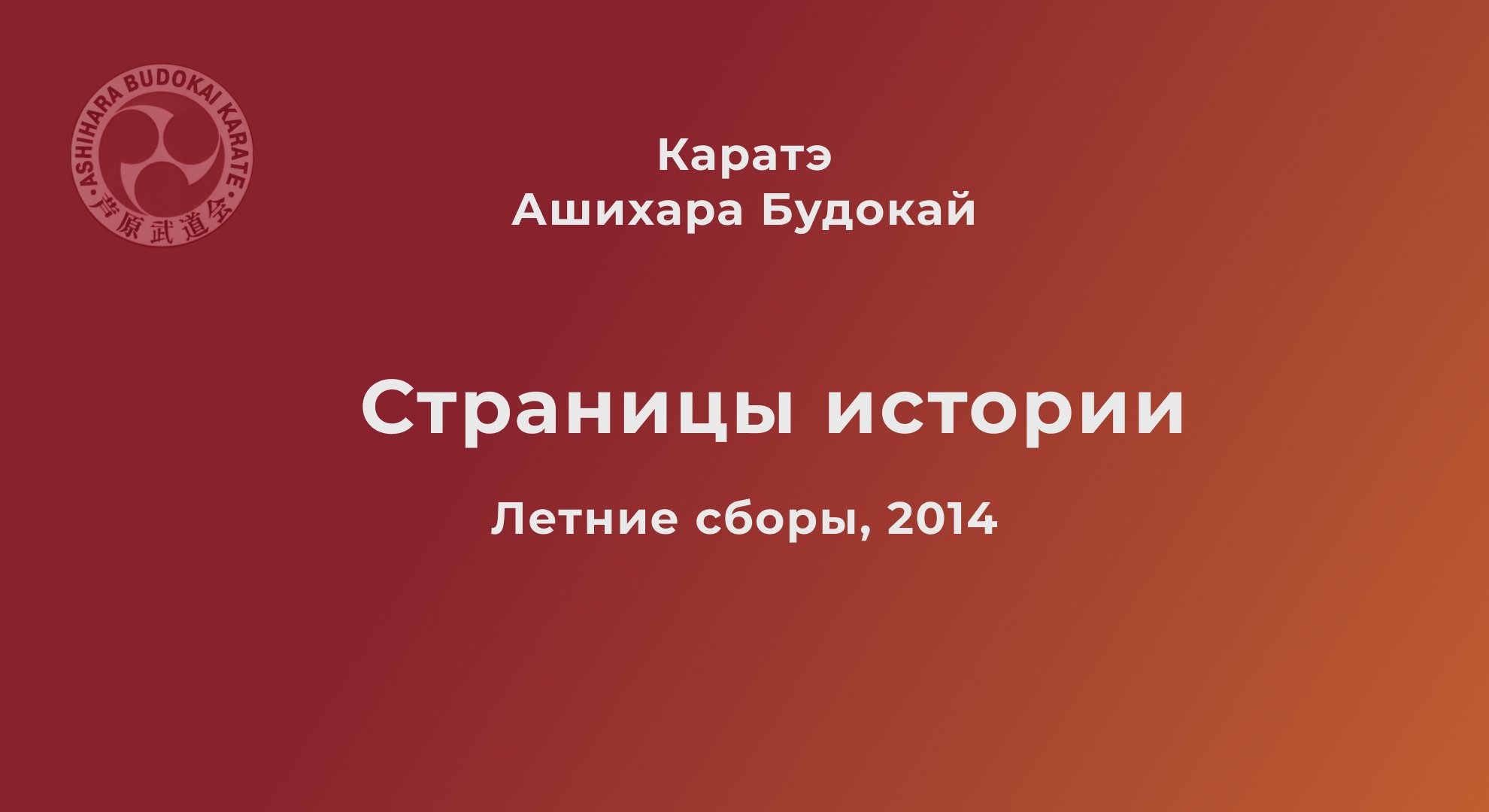 Летние сборы 2014 года.