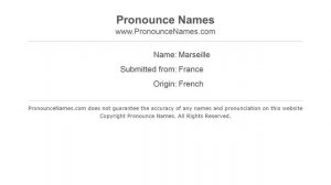 How to Pronounce Marseille - PronounceNames.com