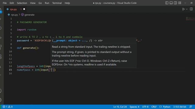 Password generator in python