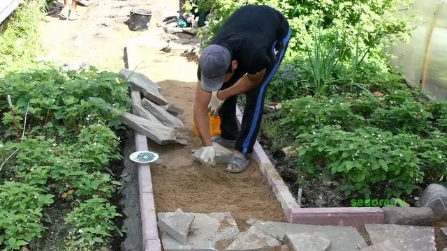 Строительство садовой дорожки из плитняка смотреть онлайн