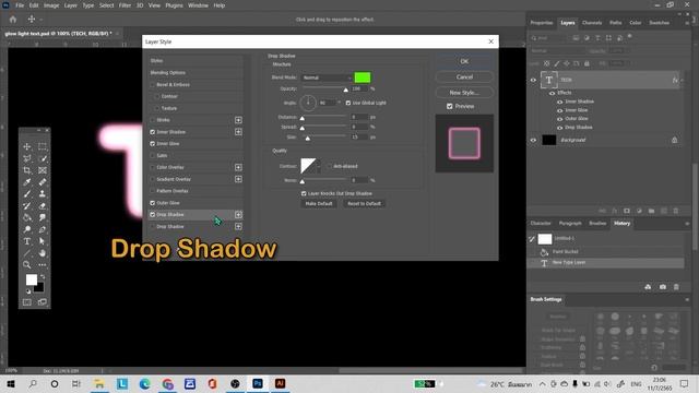 How To Create Glowing Neon Light Text By Using Transform Effect In Photoshop| Glow Neon Font смотреть онлайн