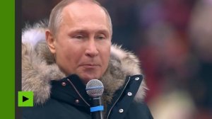 Vladimir Poutine Déchire la Baraque Lors d’un Meeting de Campagne à Moscou