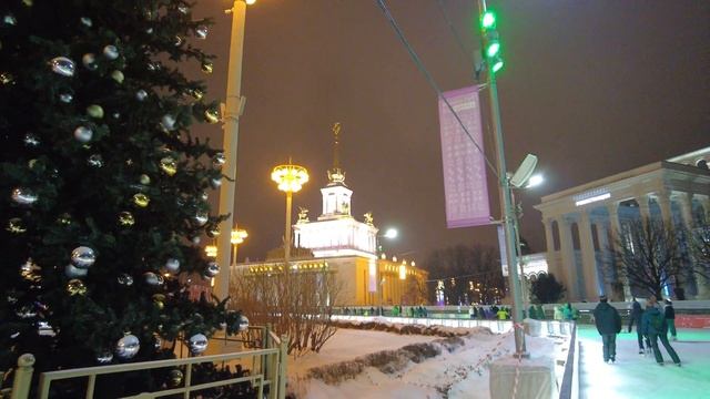 Skating rink at VDNH. Moscow