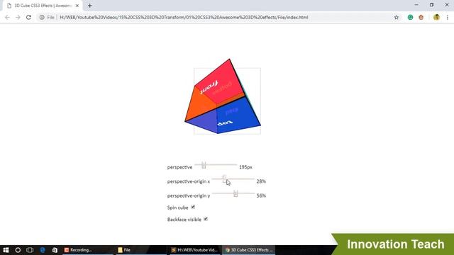 3D Cube CSS3 Effects | Awesome CSS3 3D Cube Effects. || Using HTML , CSS and JavaScript
