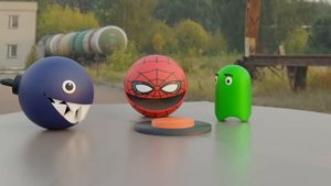 Battles Robot Pacman & Pac-Pikachu vs Monster Chain Chomp & Ms Pac-Man 3D in Freight Station