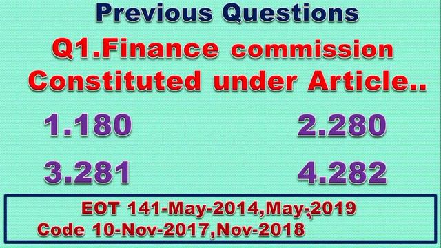 Finance commission constitution of India Eot 141 Code 08 code 10 смотреть онлайн