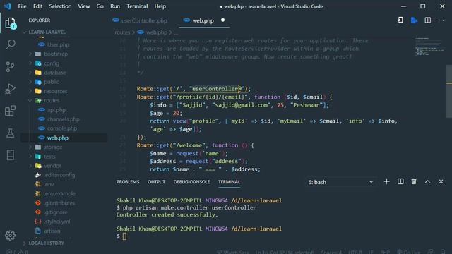 Laravel Tutorial (06) Controllers [Urdu/Hindi]