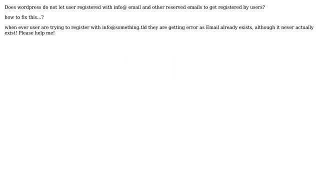wordpress do not let user registered with info@ email and other reserved emails to get... смотреть онлайн
