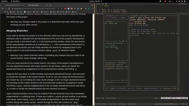 Git Part 1: Initialising Repos, Making Commits, and Merging Branches in LazyGit with Neo Vim смотреть онлайн