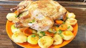Курица с картофелем  в рукаве! Быстрый ужин!