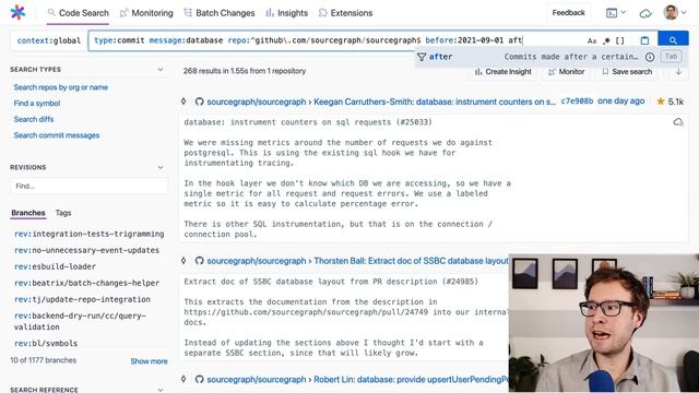 How to search commits and diffs with Sourcegraph смотреть онлайн