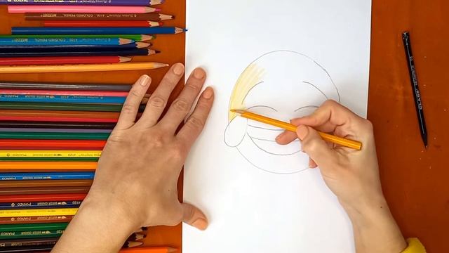 Как нарисовать смеющийся смайлик. Онлайн-школа рисования "Малевашки"