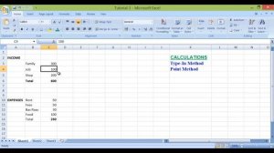 Microsoft Excel Lesson 2: Calculations(Type-In and Point Methods)