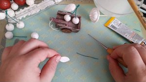 Делаем вишенки из ваты. Вариант 1. Часть 2