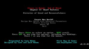 Dwarf Fortress opening cinematic + full menu soundtrack.