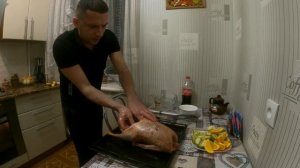 Гусь с яблоками и апельсинами в рукаве, запеченный в духовке - вкуснейшее блюдо праздничного стола