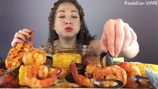 ASMR SEAFOOD BOIL MUKBANG (LOBSTER,TIGER SHRIMP,MUSSELS,EGGS, CORN & POTATOES) ft Samyang Sauce|