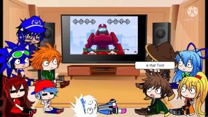 Fandoms react to FNF online(Vs EDD and Uberkids)