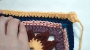 Вязание крючком. Описание. Урок 4. Ряд 34. Красивый плед – мандала, цветы, узоры, мотивы крючком