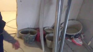 убираем клей от ПВХ плитки методом шлифовки, с помощью HILTI DG 150, далее будет тонкослойная защит