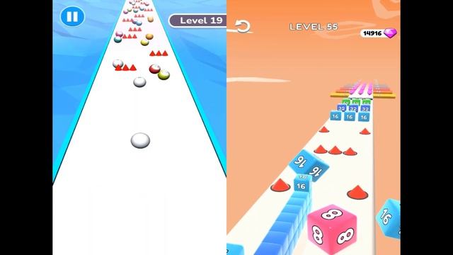 2048 Ball Run  VS Cube Run 2048 | All Level Gameplay NEW UPDATE ( IOS/Android )