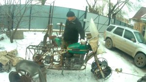 Снего-болотоход "ЛУНОХОД" своими руками часть 2 запуск двигателя