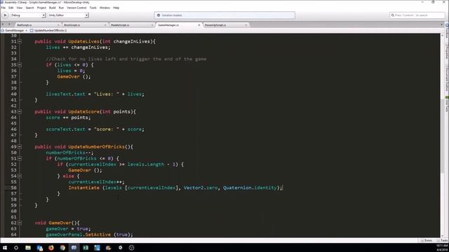 Unity Tutorial - Brick Breaker - Part 8 - Loading Levels смотреть онлайн