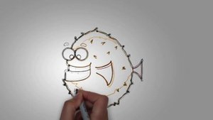 Как нарисовать рыбу шар