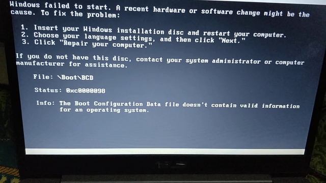 windows failed to start a récent hardware or software change might be the cause to fix the problem смотреть онлайн