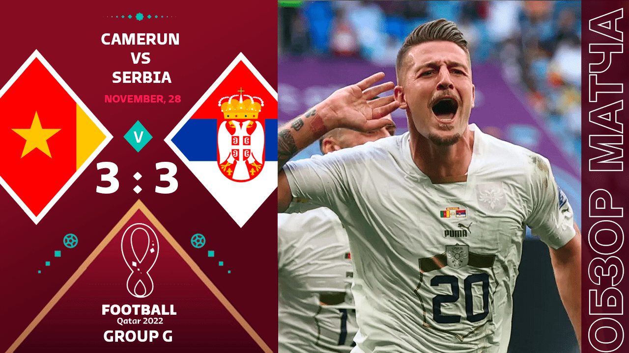 Камерун 3-3 Сербия Обзор Матча Чемпионат Мира | Cameroon 3-3 Serbia Highlights