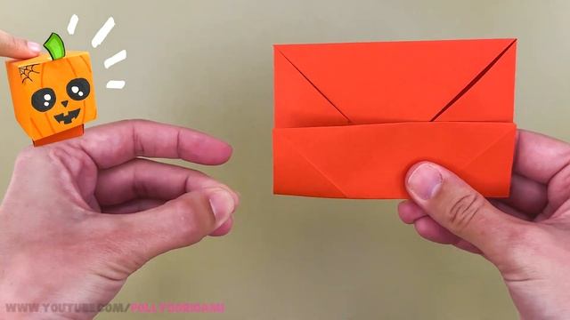 Halloween origami pumpkin toy, how to make paper pumpkin смотреть онлайн
