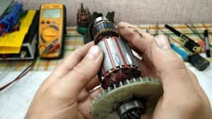 Разновидность неисправности якоря коллекторного мотора. Упали обороты и пошел запах.