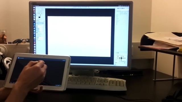 Using an Android tablet to paint in GIMP [like a real graphics tablet]