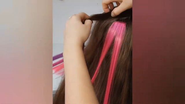 Цветные пряди на заколках. Быстрое мелирование!