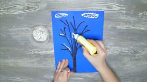 Марина Клембо, воспитатель Школы № 2127. Аппликация из ниток «Зимнее дерево»