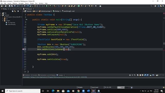 Java GUI Tutorial #36 - JButton Class in Java GUI With ActionListener Interface  Demo