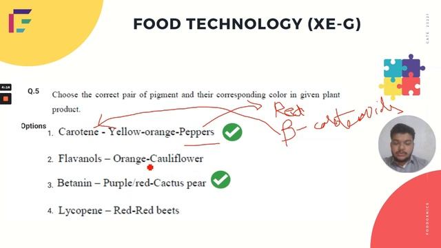 GATE 2021 XE & XL-  FOOD TECHNOLOGY ANSWER KEY & SOLUTIONS - PART 1 | FoodGenics