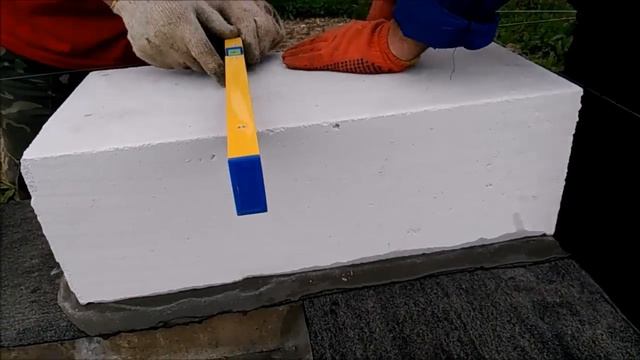 Кладка первого ряда. Газобетон. Как? смотреть онлайн