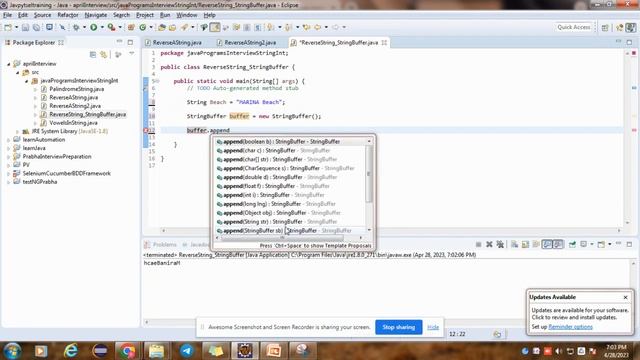 JAVA PROGRAMS- String buffer in java string reverse смотреть онлайн