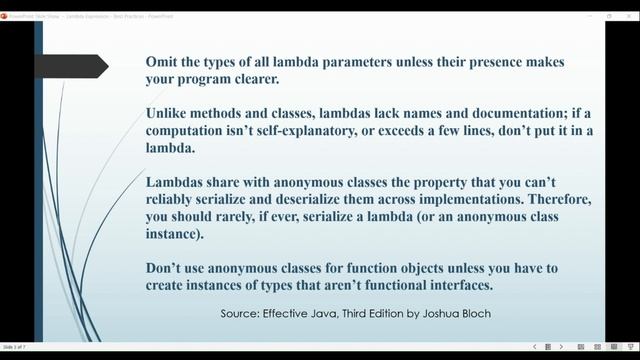 Lambda Expressions - Best Practices - Devsena Mishra