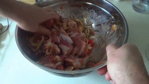 Сочный, вкусный шашлык из маринада с помидоров. Простой рецепт .