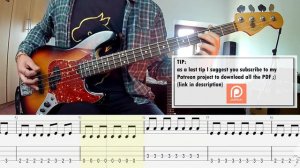 The Cranberries - Zombie BASS COVER + PLAY ALONG TAB + SCORE