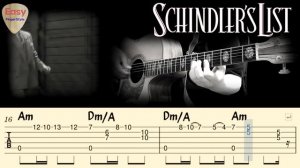 🔴Theme From Schindler's List -John Williams🔴Acoustic Fingerstyle Guitar Tutorial - Tabs& Chords