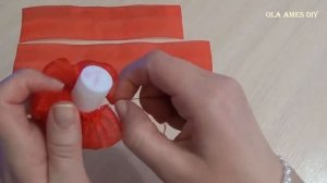 Цветы из органзы/ DIY Organza Ribbon Flowers/ Flor de organza facil/ Ola ames DIY