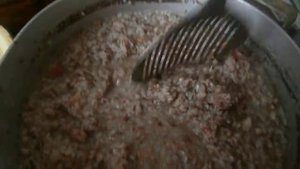 Приготовили кошкам гречку с куриным фаршем. Наша котоКоманда))