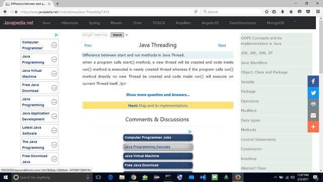 Difference between start and run methods in Java Thread.
| javapedia.net смотреть онлайн
